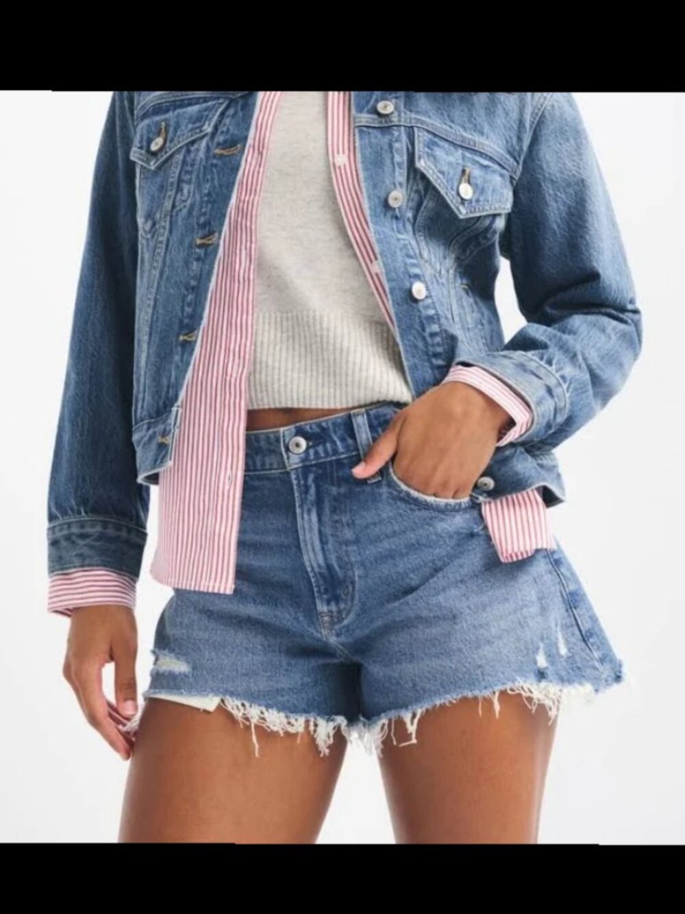 Abercrombie & Fitch Curve Love 4" Mom Short High Rise Denim Shorts Size 30/10